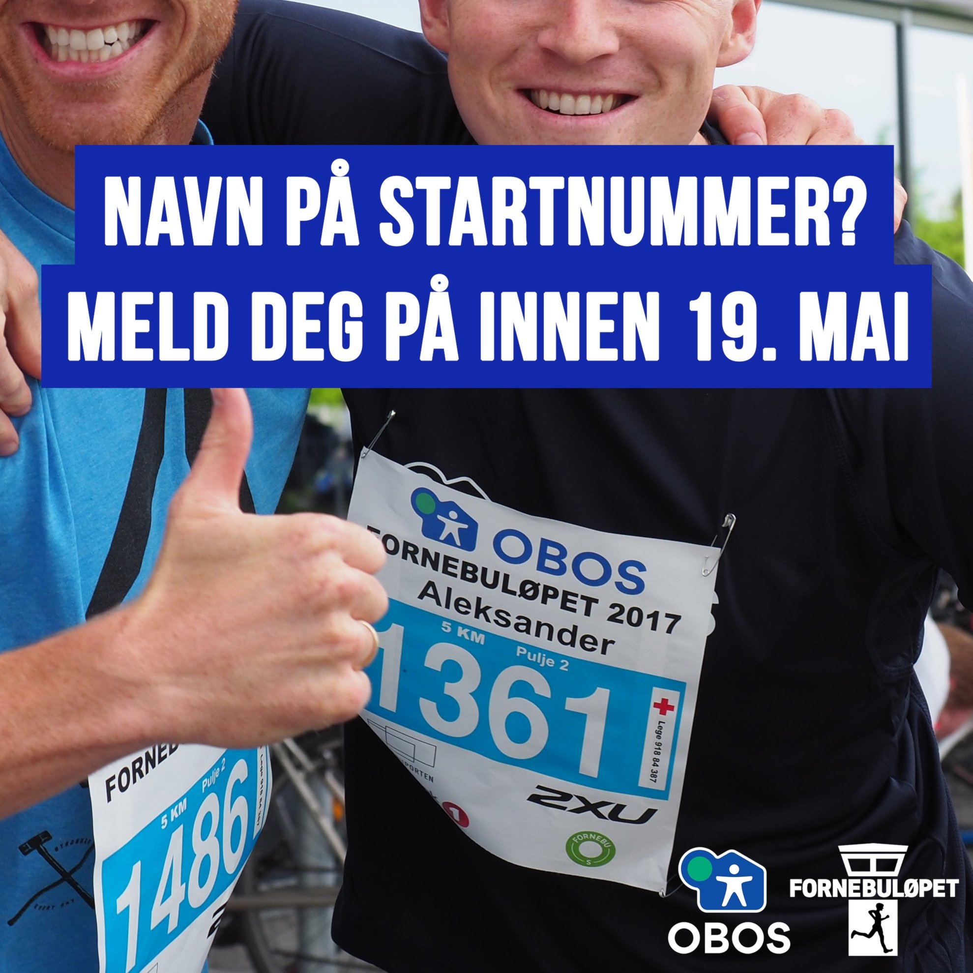Vil du ha navn på startnummeret ditt?